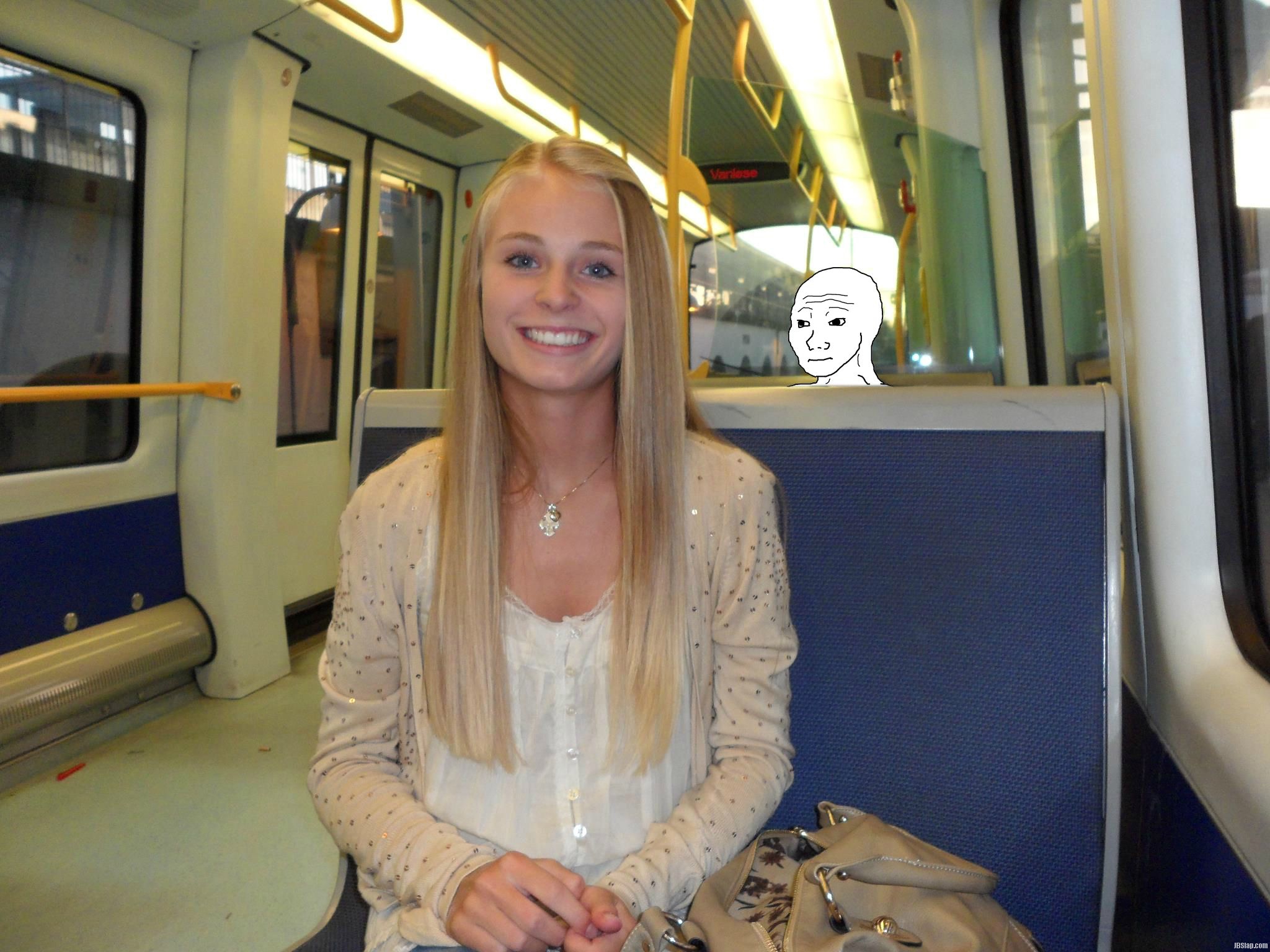 Blonde subway girl