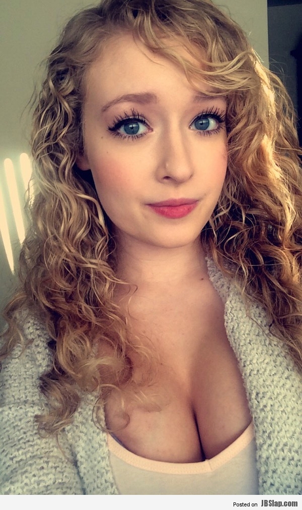 Blue eyes curls and big tits